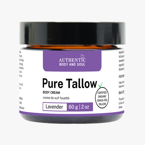 grass fed beef tallow skin cream with lavender