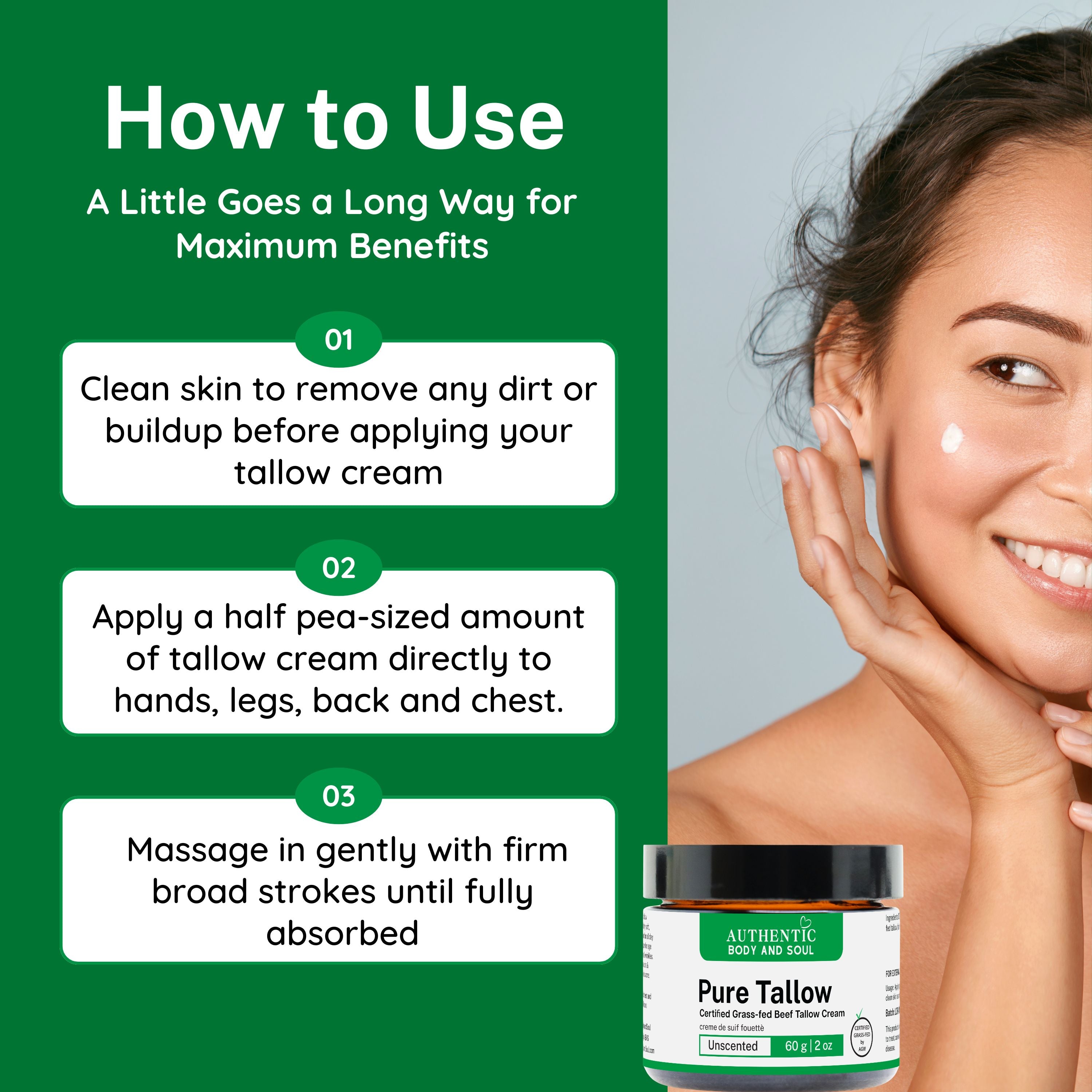 Pure Tallow Balm - Certified Organic Grassfed Beef Tallow Skincare ...
