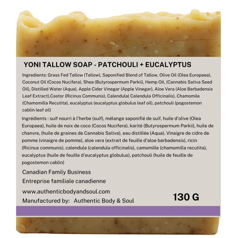 Yoni Soap Tallow Bar - Patchouli Eucalyptus